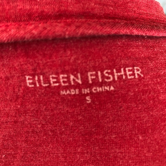 Eileen Fisher Red Silk Scoop Neck Top Size Small - Picture 5 of 7
